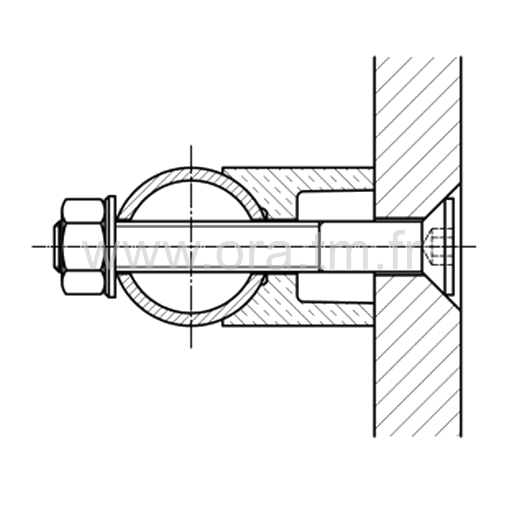 DRU - ENTRETOISE TUBE ROND - APPUI CONCAVE